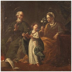 18th Century Oil on Canvas Italian Antique Religious Painting, 1780