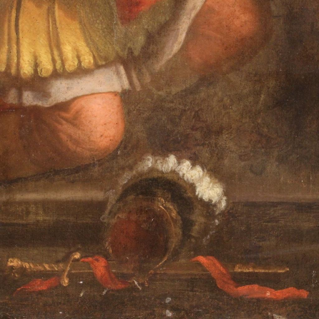 18th Century Oil on Canvas Italian Antique Religious Painting Baptism, 1750 6