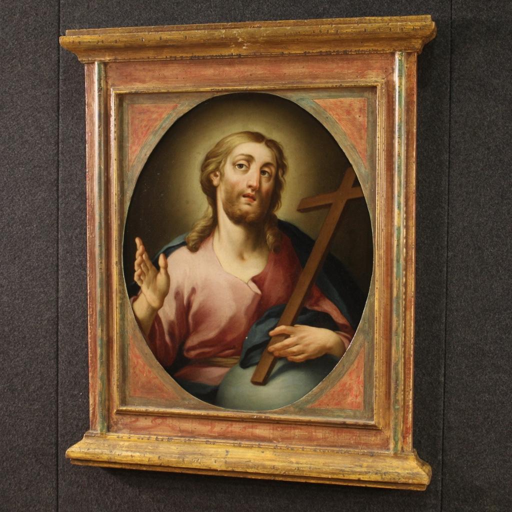 18th Century Oil on Canvas Italian Antique Religious Painting Christ, 1780 2