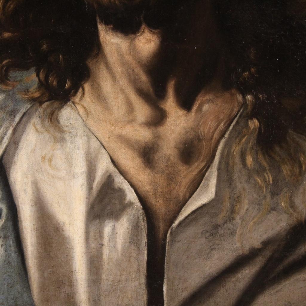 18th Century Oil on Canvas Italian Antique Religious Painting Ecstasy of Christ 2