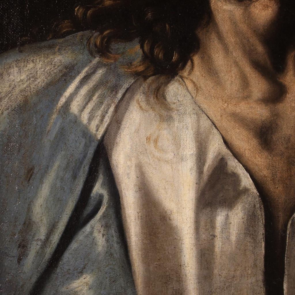 18th Century Oil on Canvas Italian Antique Religious Painting Ecstasy of Christ 4