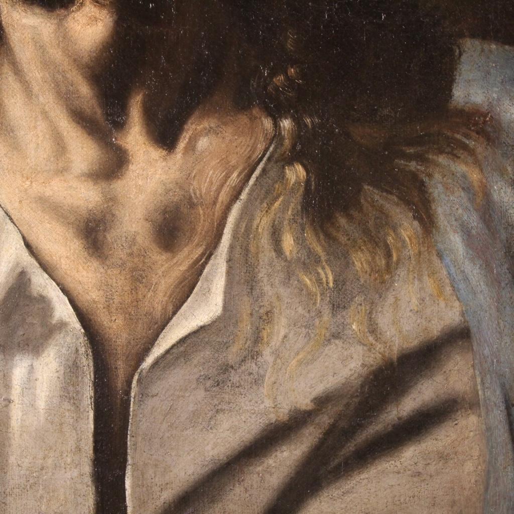 18th Century Oil on Canvas Italian Antique Religious Painting Ecstasy of Christ 5