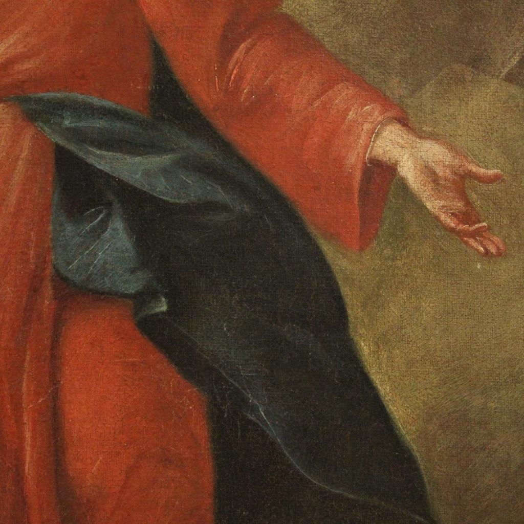 18th Century Oil on Canvas Italian Antique Religious Painting Jesus and Shepherd 2