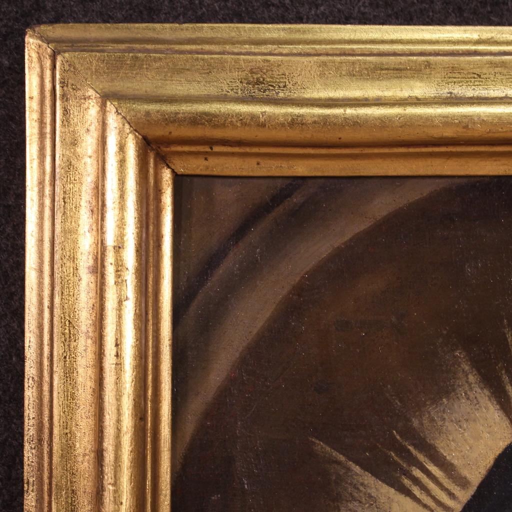 Late 18th Century huile sur toile du 18e siècle Peinture religieuse ancienne italienne Madone en prière en vente