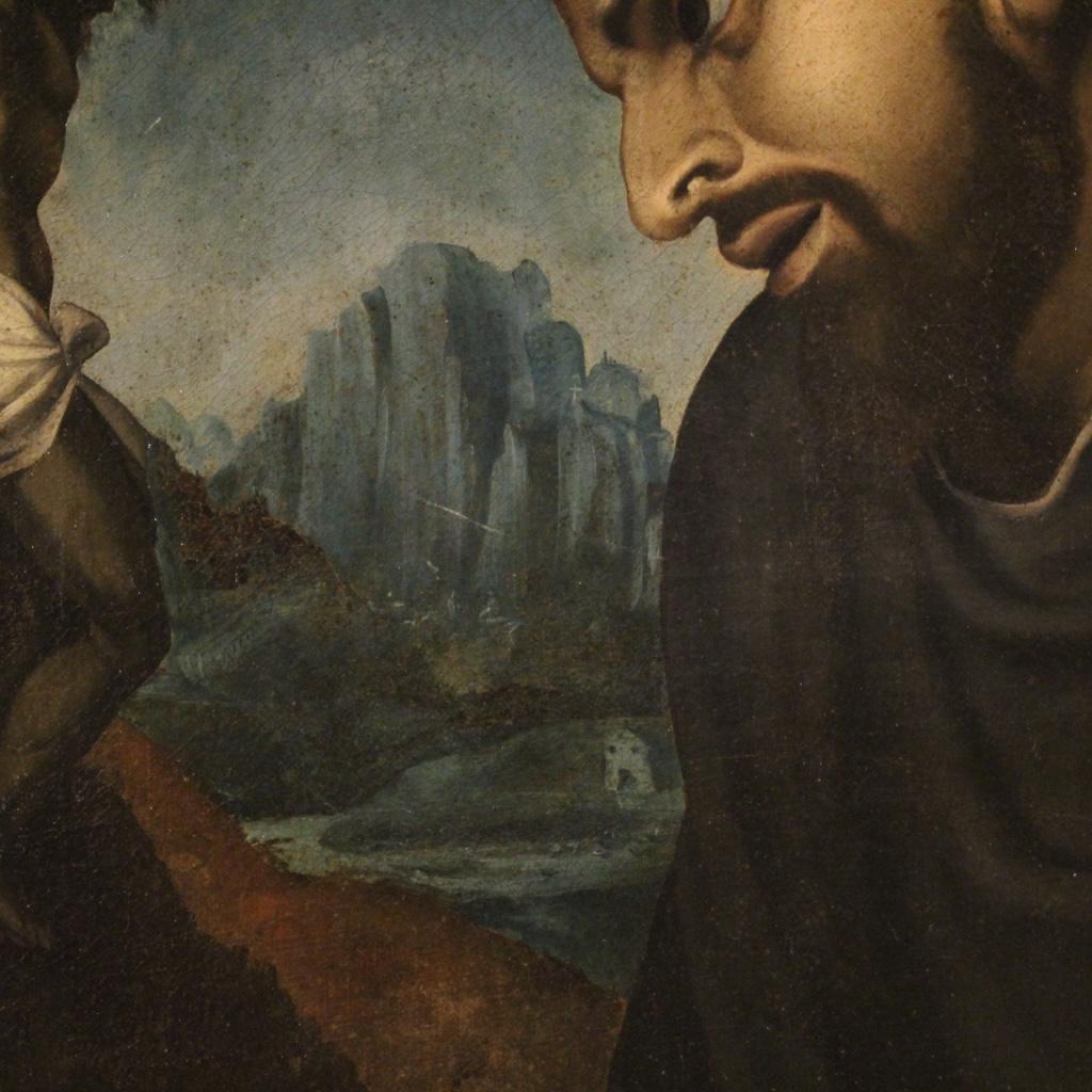 18th Century Oil on Canvas Italian Antique Religious Painting Saint Francis 1770 im Angebot 7