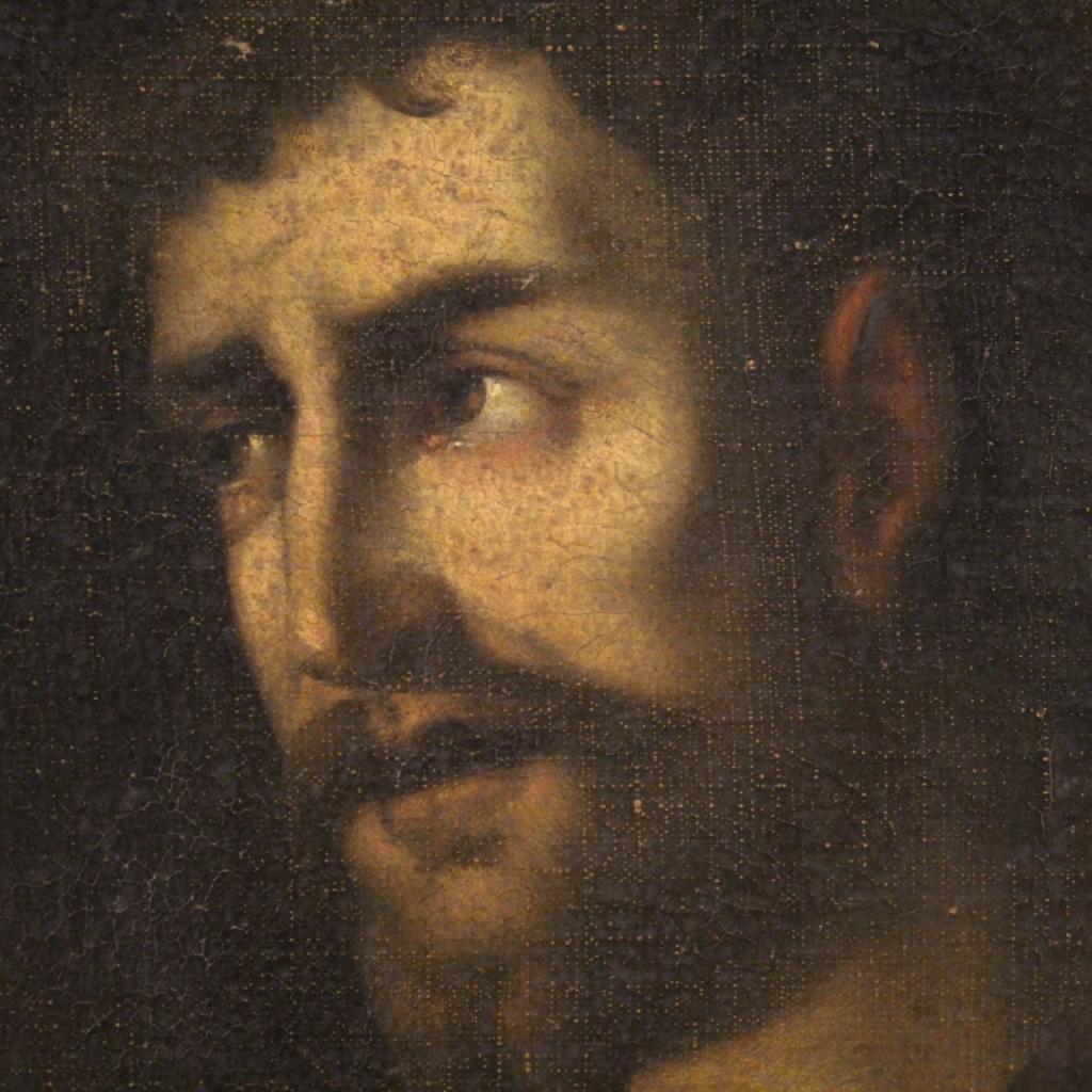 18th Century Oil on Canvas Italian Antique Religious Painting Saint Francis 6