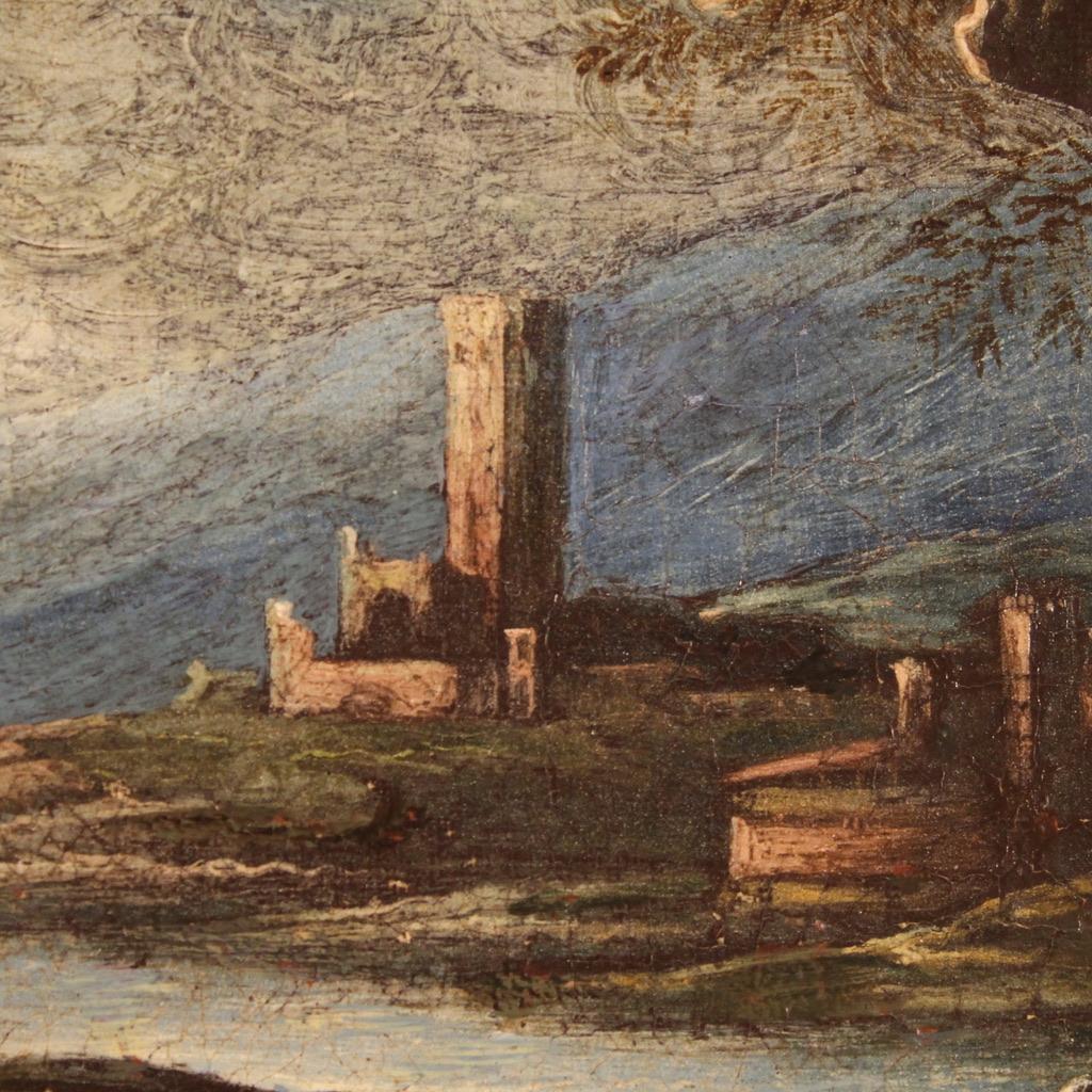 18. Jahrhundert Öl auf Leinwand Italienisch Antike Seelandschaft Landschaftsgemälde, 1730 im Angebot 7