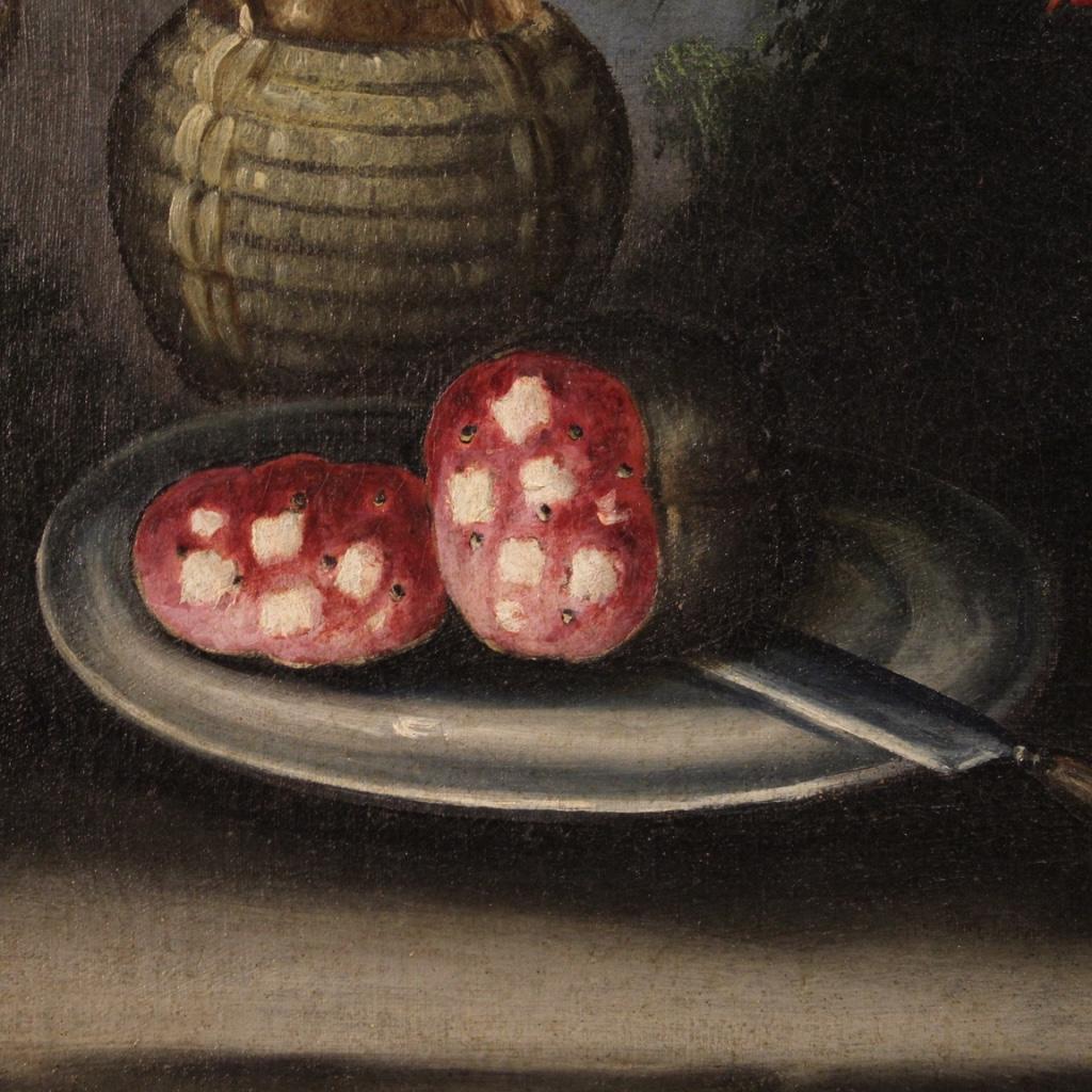 18th Century Oil on Canvas Italian Antique Still Life Painting, 1750 7