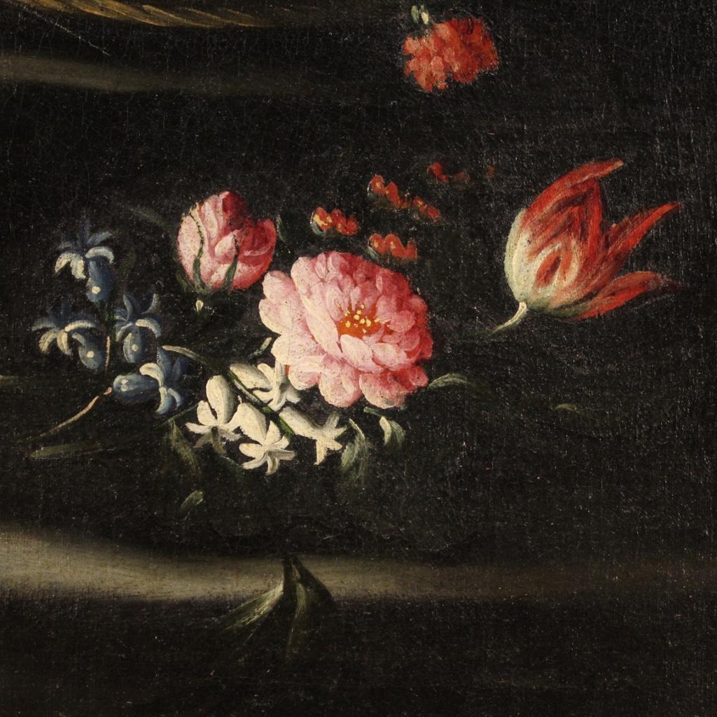 18th Century Oil on Canvas Italian Antique Still Life Painting, 1750 4