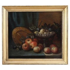 18th Century Oil on Canvas Italian Antique Still Life Painting, 1750