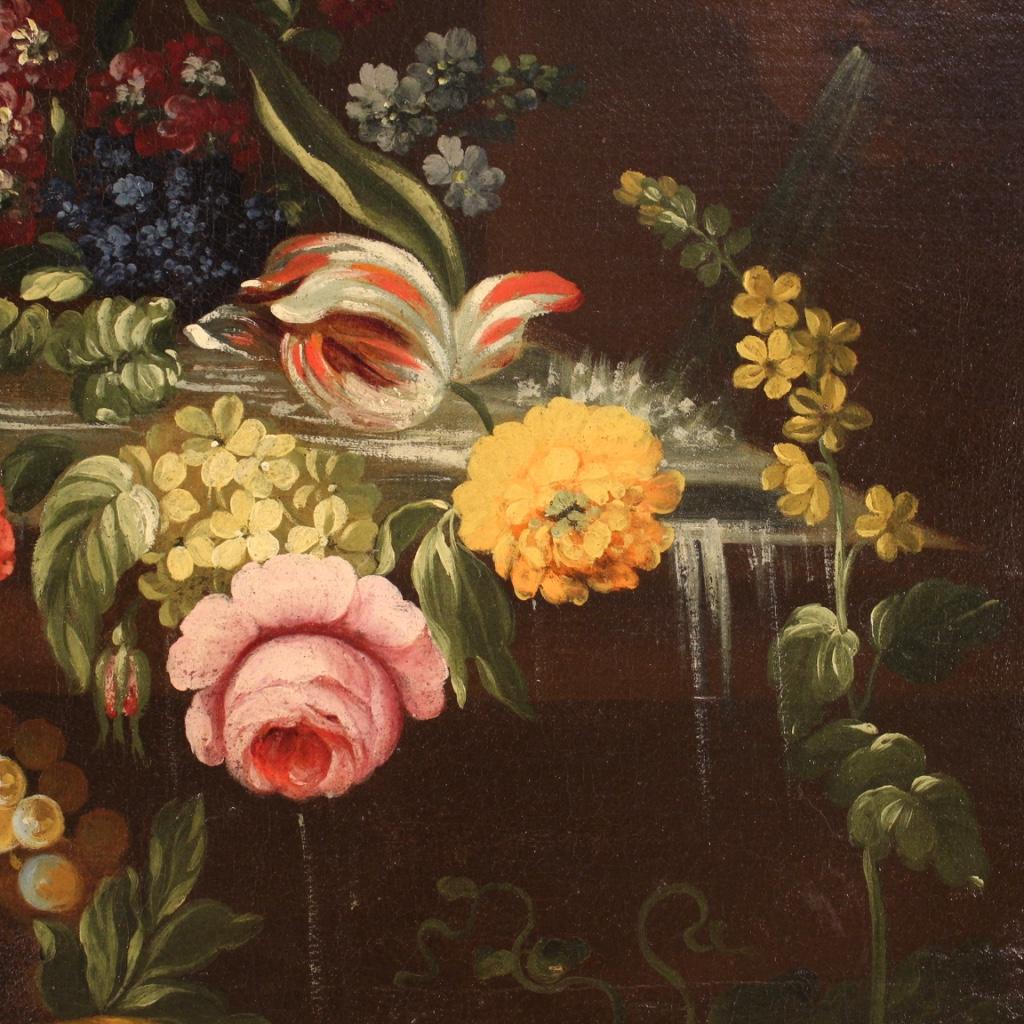 18th Century Oil on Canvas Italian Antique Still Life Painting, 1780 4