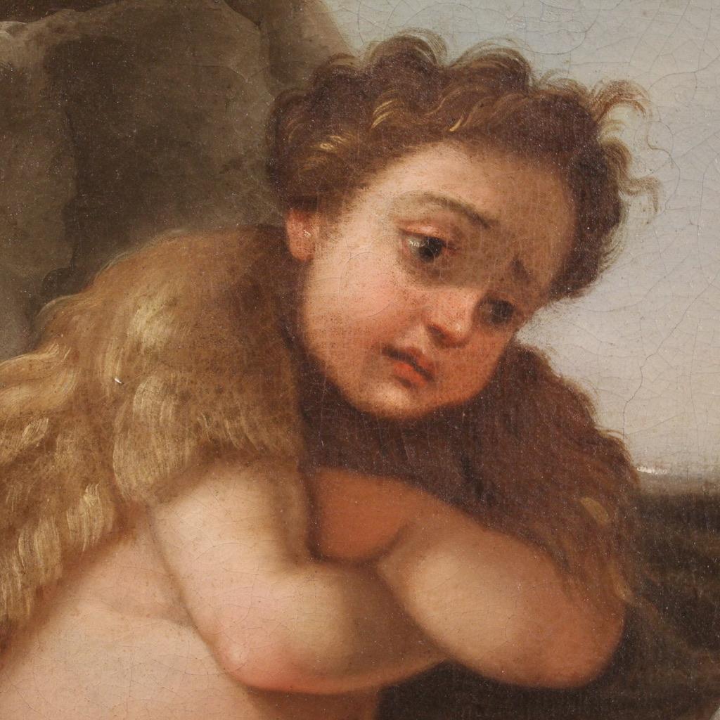 18. Jahrhundert Öl auf Leinwand Italienisch Antike Winter Allegorie Malerei, 1750 im Angebot 1