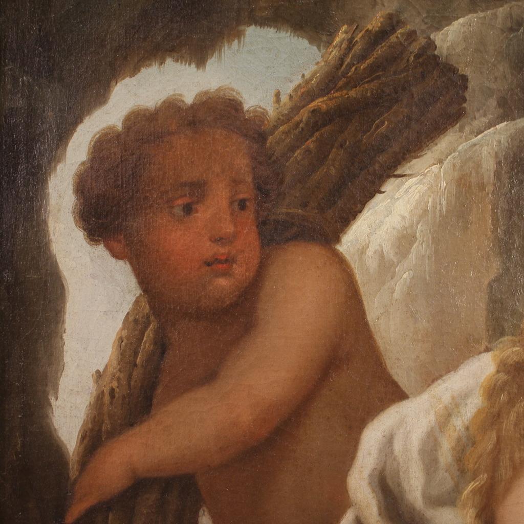 18. Jahrhundert Öl auf Leinwand Italienisch Antike Winter Allegorie Malerei, 1750 im Angebot 2
