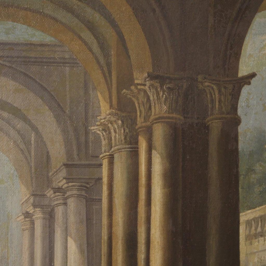 18th Century Oil on Canvas Italian Architecture Painting, 1780 2