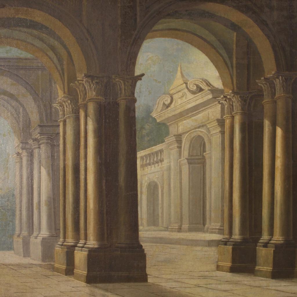 18th Century Oil on Canvas Italian Architecture Painting, 1780 4