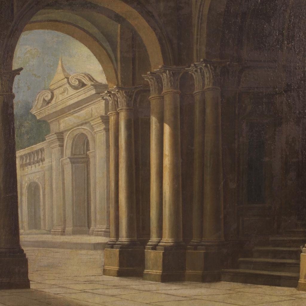 18th Century Oil on Canvas Italian Architecture Painting, 1780 5