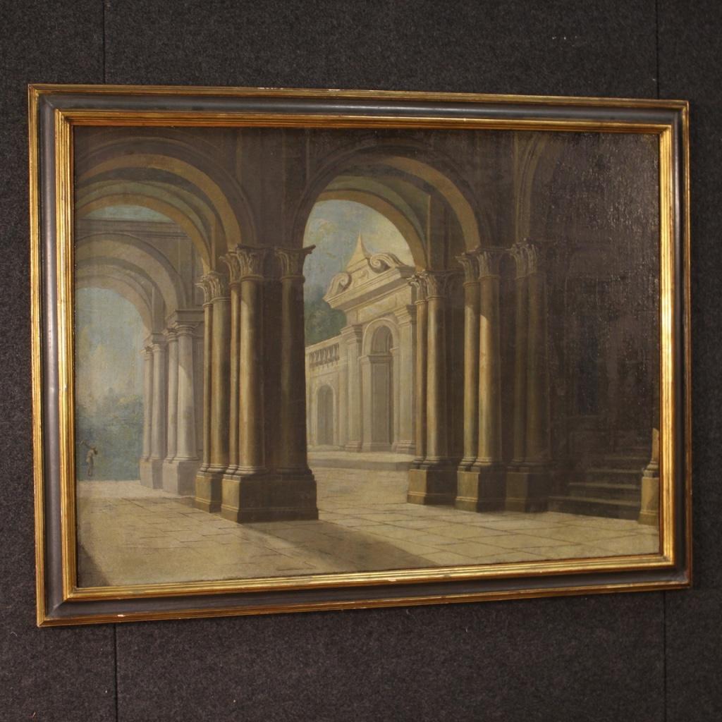 18th Century Oil on Canvas Italian Architecture Painting, 1780 6