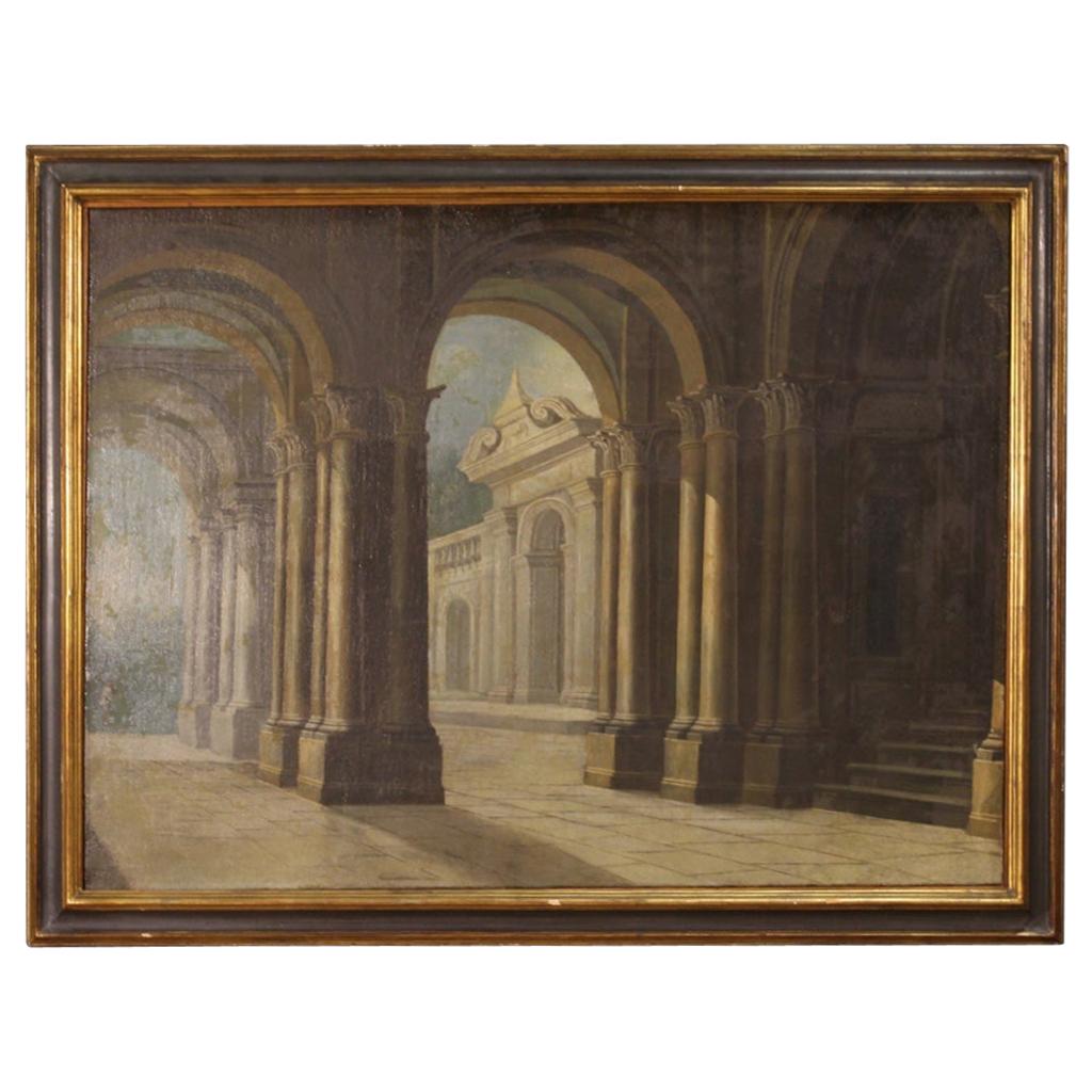18th Century Oil on Canvas Italian Architecture Painting, 1780