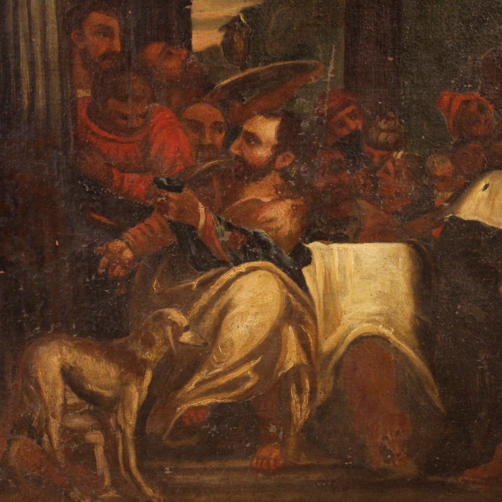 18th Century Oil on Canvas Italian Biblical Scene Painting, 1780 1