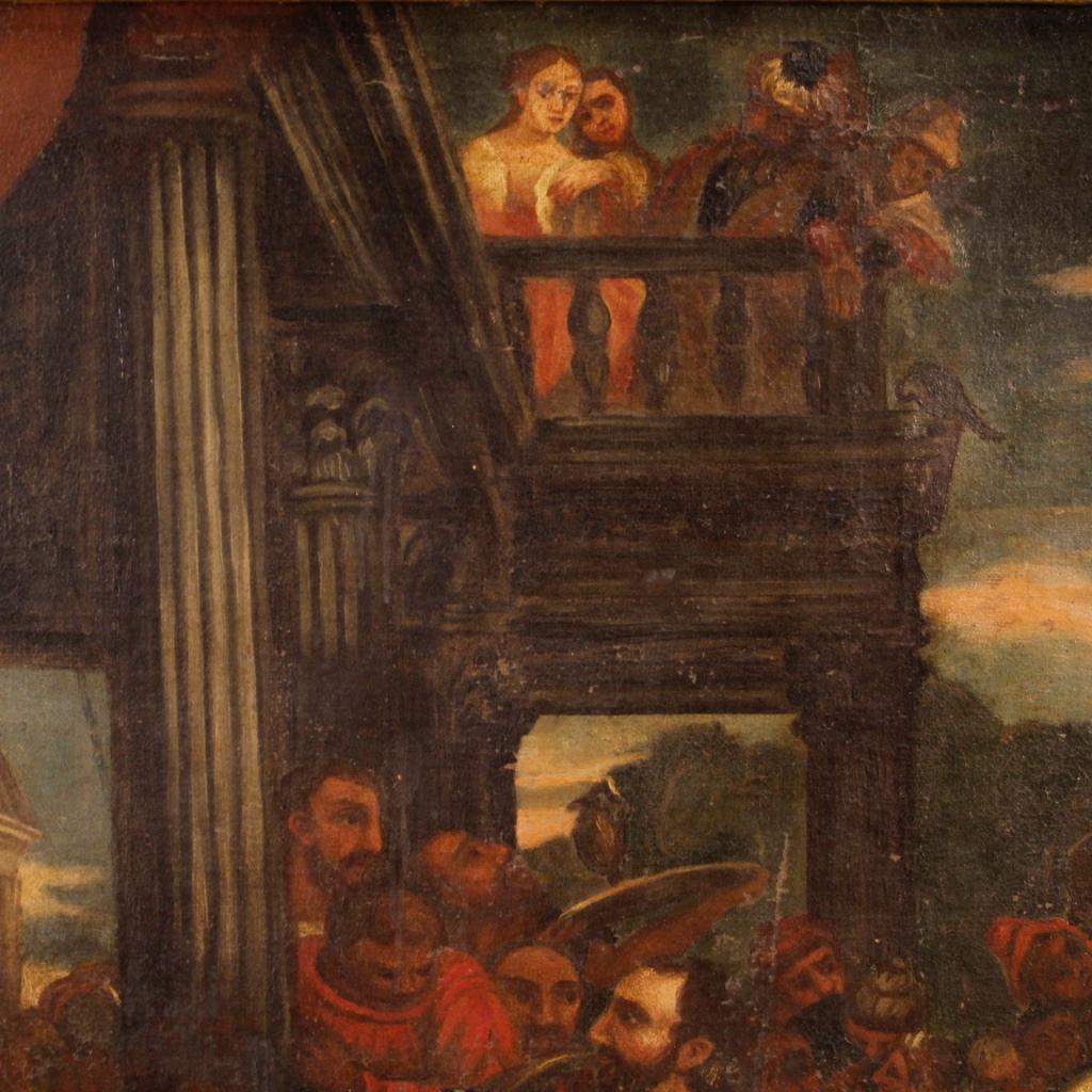 18th Century Oil on Canvas Italian Biblical Scene Painting, 1780 2