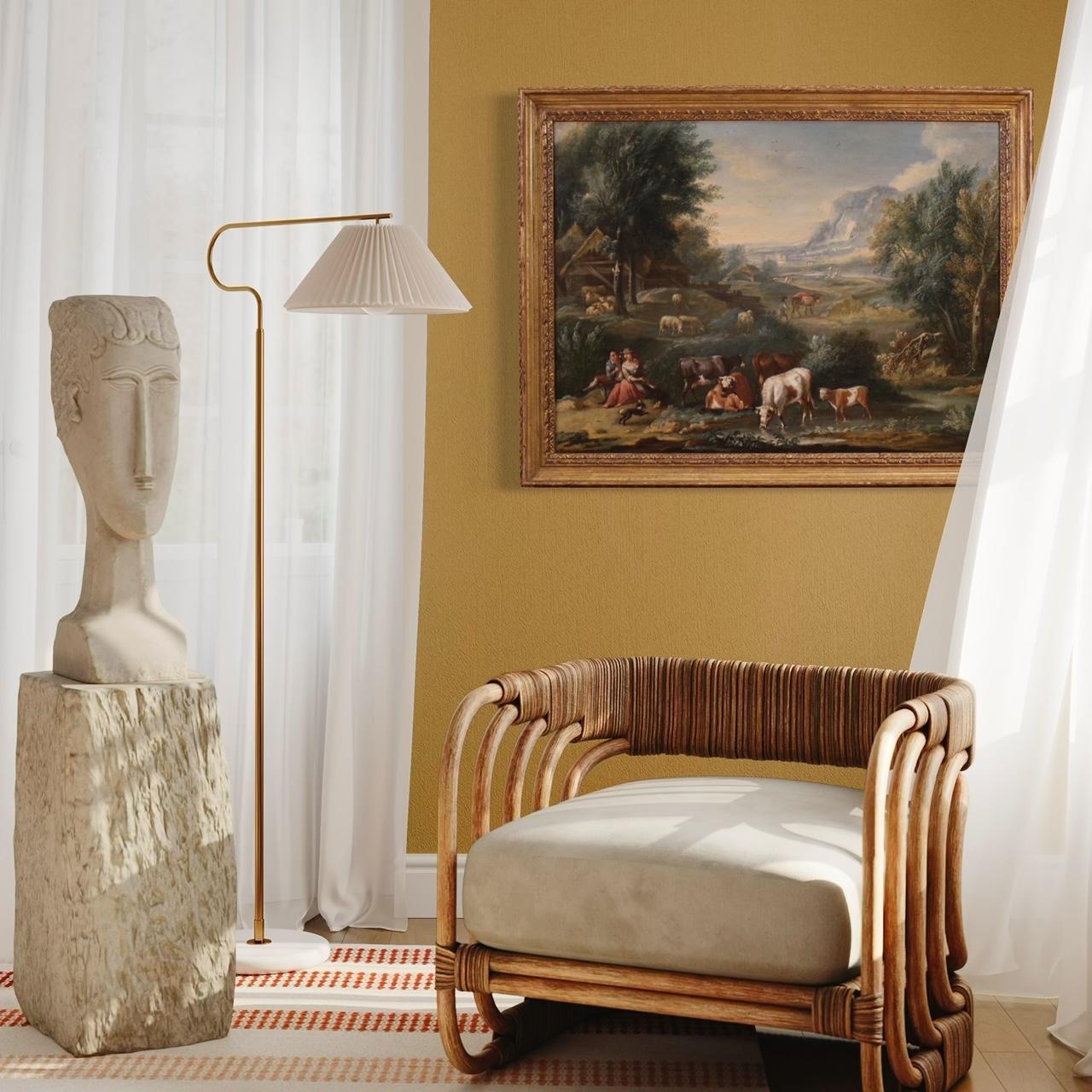 pintura al óleo sobre lienzo del siglo XVIII Paisaje bucólico italiano, 1770 en venta 8