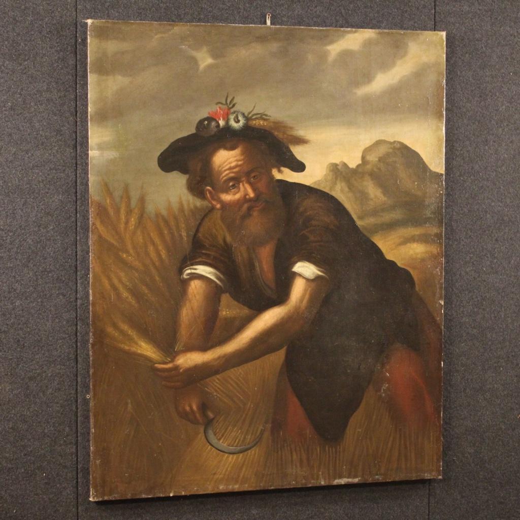 18th Century Oil on Canvas Italian Character Painting, 1780 2
