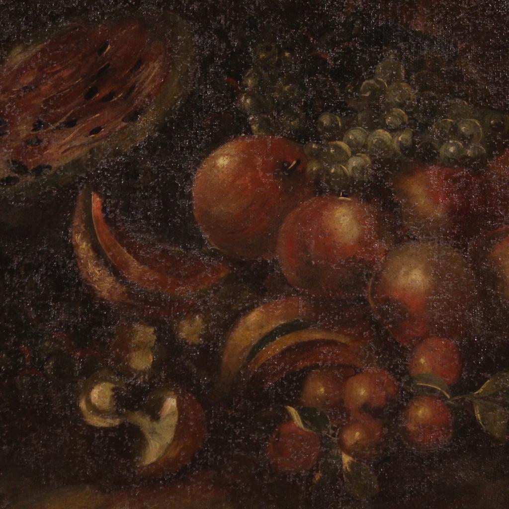 Toile huile sur toile du XVIIIe siècle Nature morte ovale encadrée à l'italienne, 1750 en vente