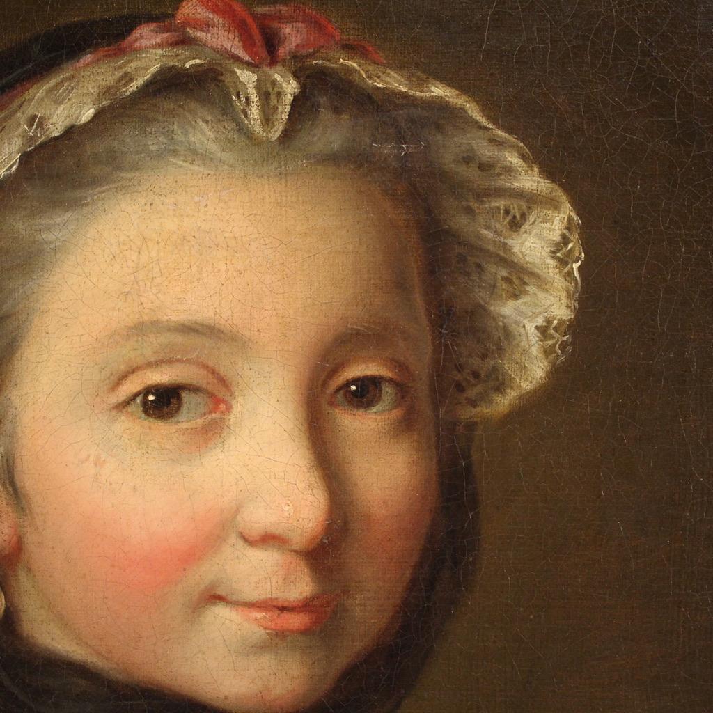 18. Jahrhundert Öl auf Leinwand Italienische Dame Porträtmalerei, 1780 im Angebot 2