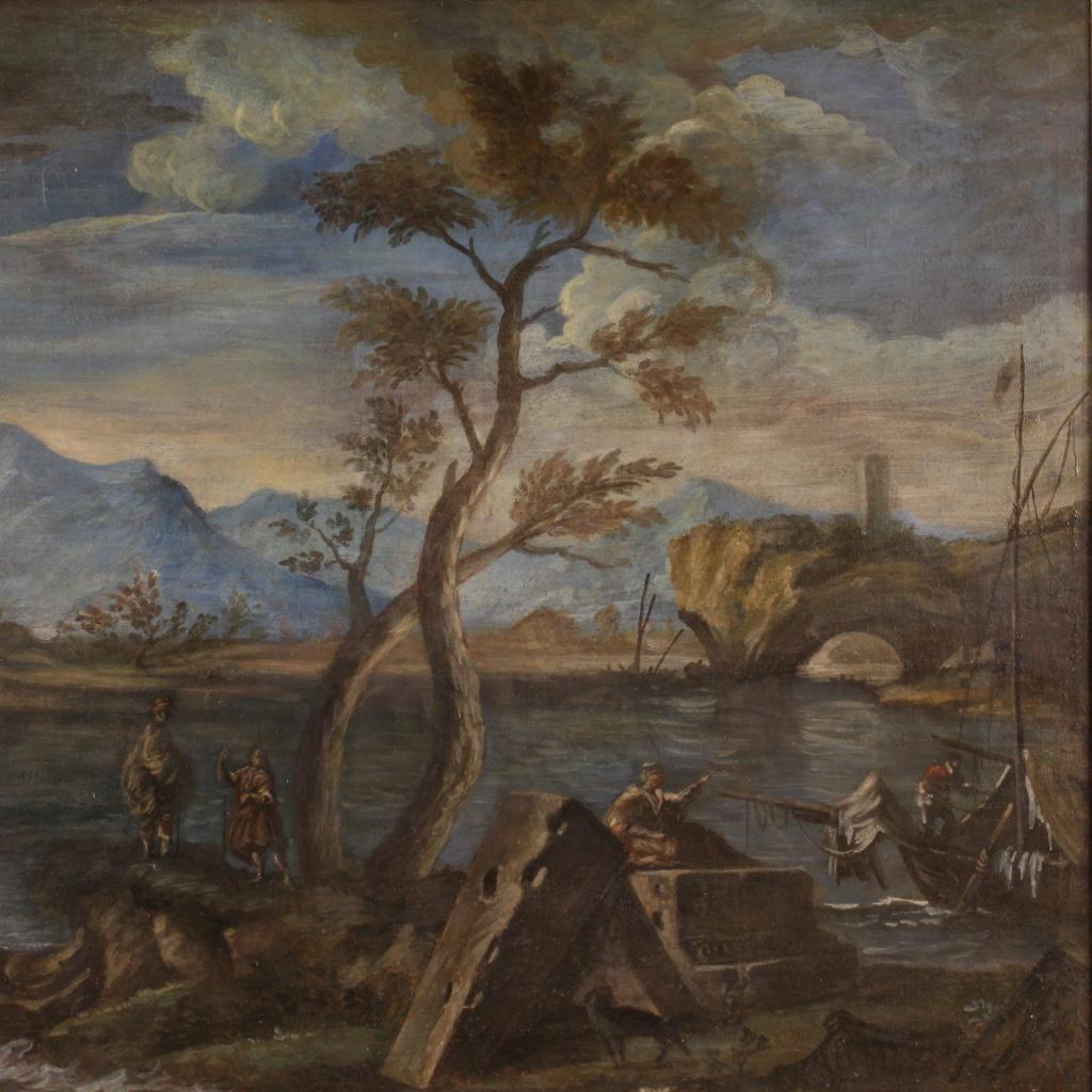 18th Century Oil on Canvas Italian Landscape Painting, 1750 1