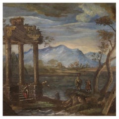 18th Century Oil on Canvas Italian Landscape Painting, 1750