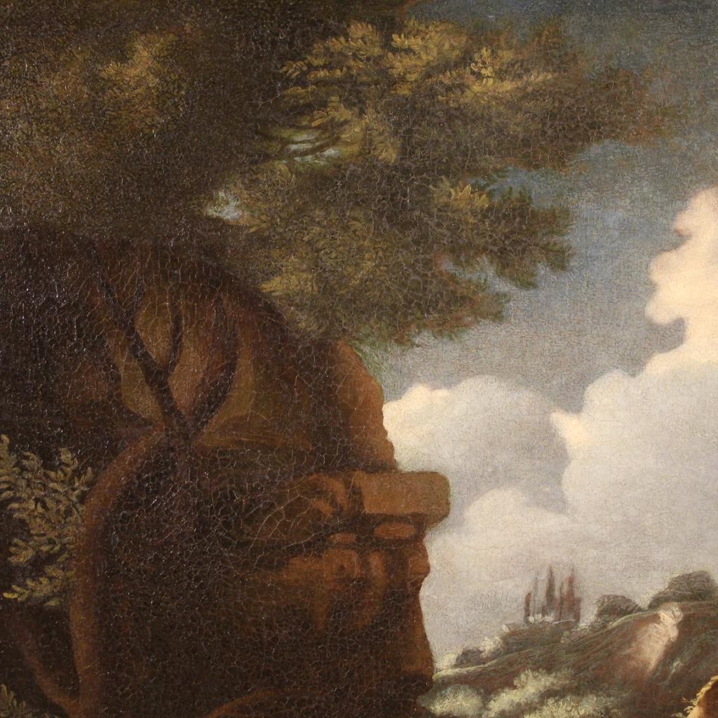 18. Jahrhundert Öl auf Leinwand Italienische Landschaft mit Saint John Baptist Gemälde 3
