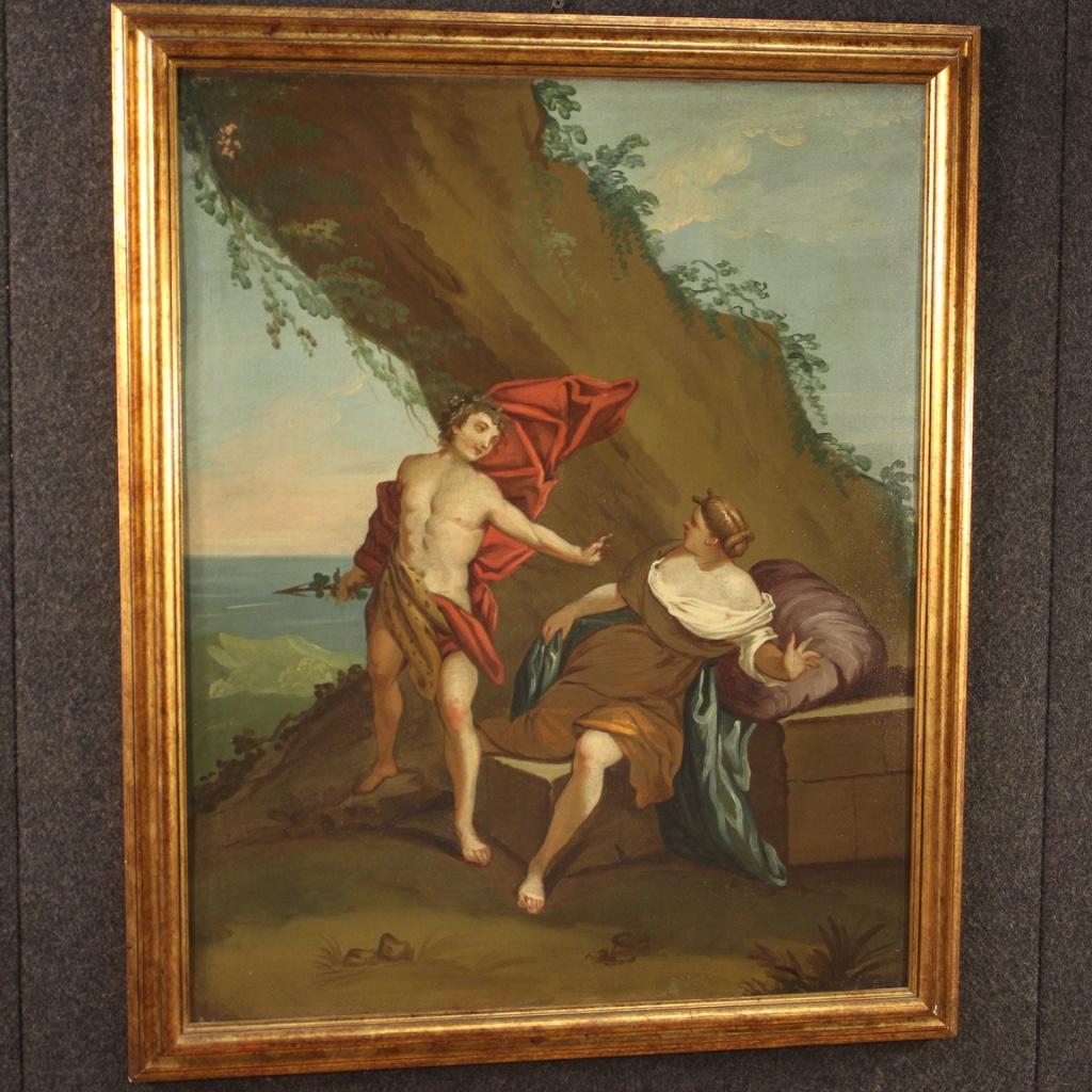 18th Century Oil on Canvas Italian Mythological Painting Bacchus and Ariadne 2