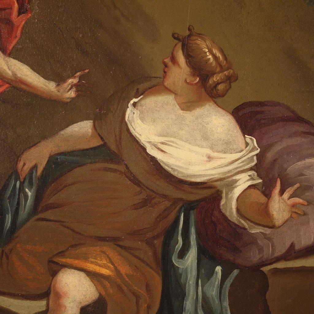 18th Century Oil on Canvas Italian Mythological Painting Bacchus and Ariadne 6