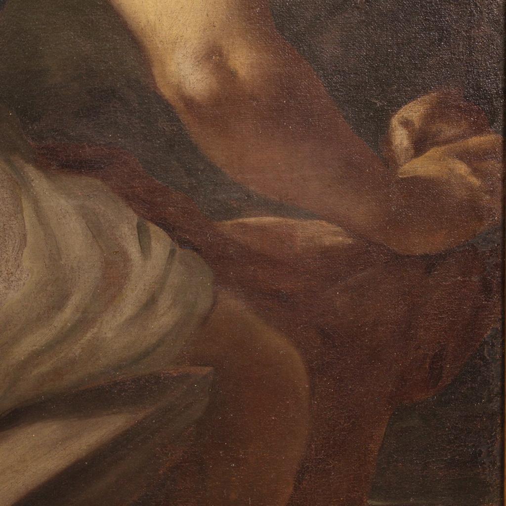 18th Century Oil on Canvas Italian Mythological Painting Bathsheba Bathing, 1730 5