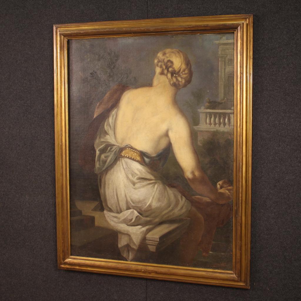 18th Century Oil on Canvas Italian Mythological Painting Bathsheba Bathing, 1730 3