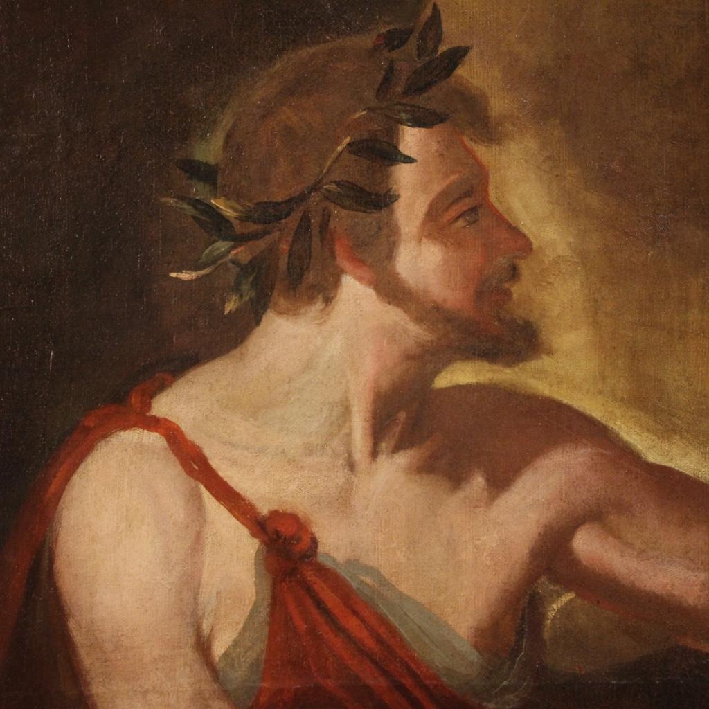 18th Century Oil on Canvas Italian Mythological Painting Vertumnus and Pomona 7