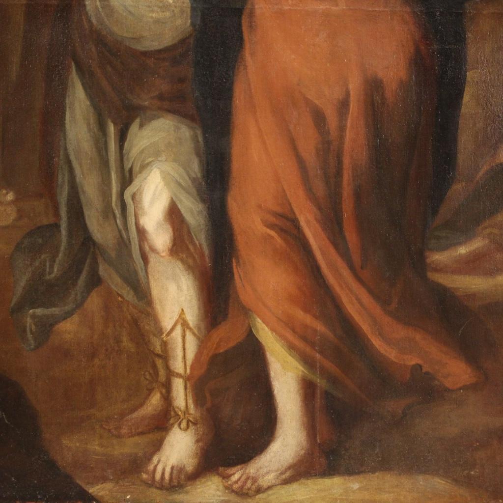 18th Century Oil on Canvas Italian Mythological Painting Vertumnus and Pomona 4