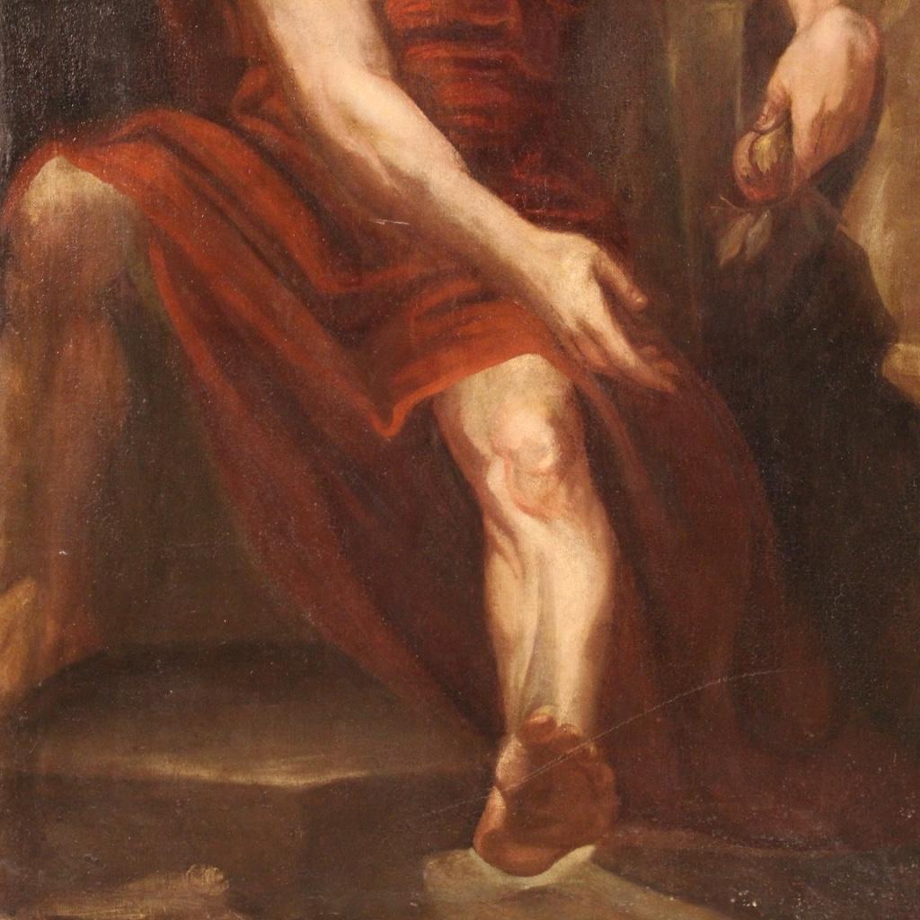 18th Century Oil on Canvas Italian Mythological Painting Vertumnus and Pomona 5