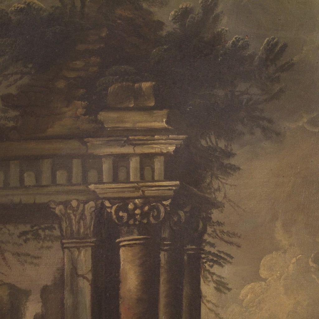 18th Century Oil on Canvas Italian Oval Landscape Painting, 1780 4