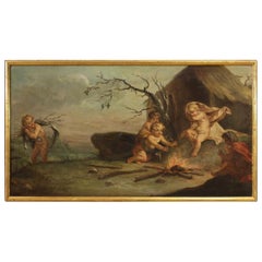 18th Century Oil on Canvas Italian Painting  Allegory of Winter, 1760