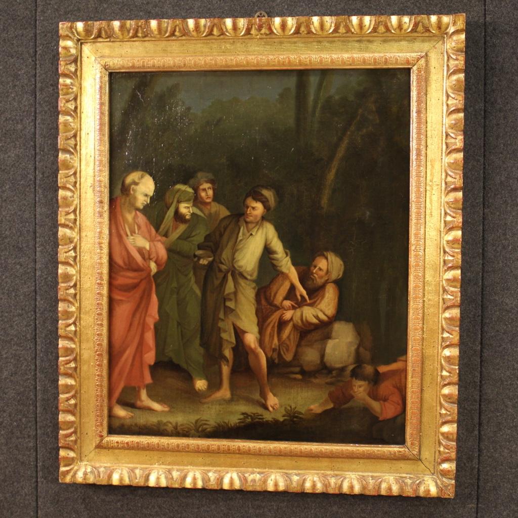 18th Century Oil on Canvas Italian Painting Characters, 1780 6