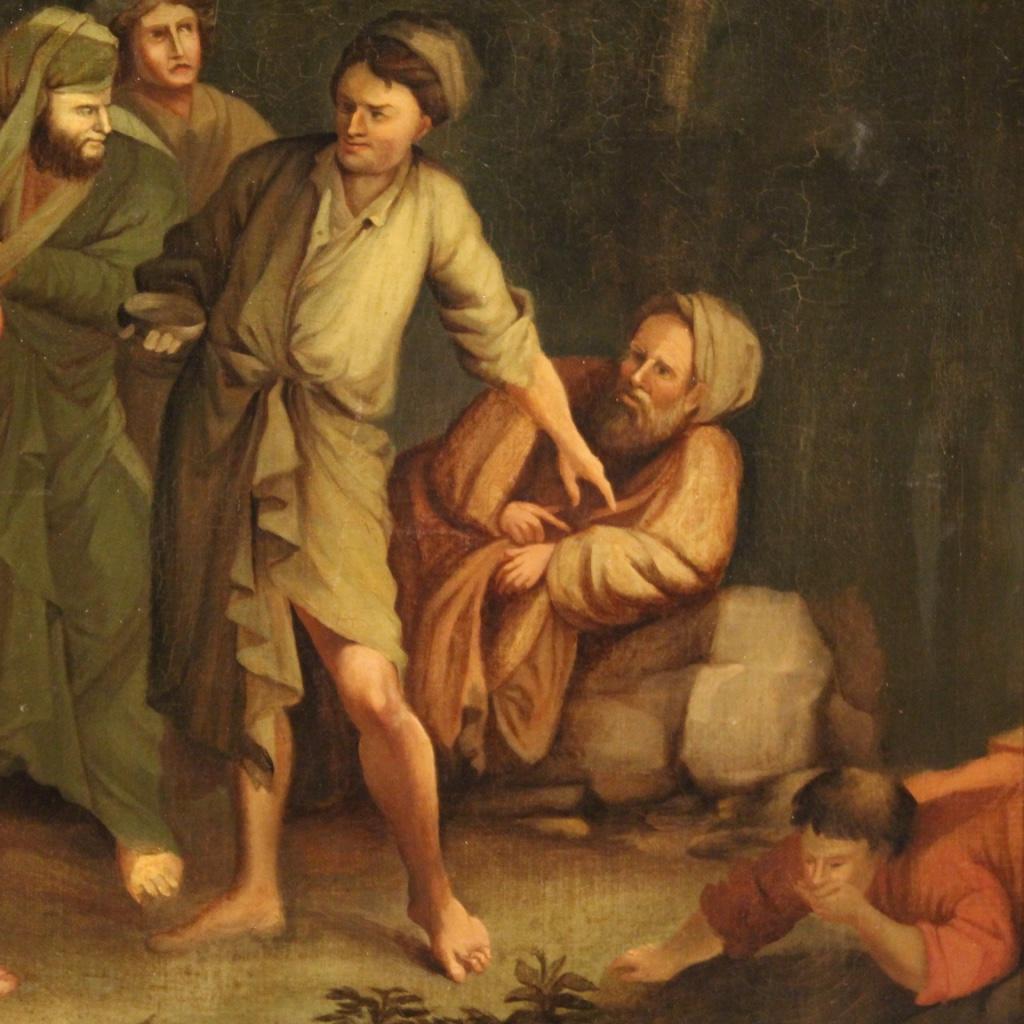 18th Century Oil on Canvas Italian Painting Characters, 1780 In Good Condition In Vicoforte, Piedmont