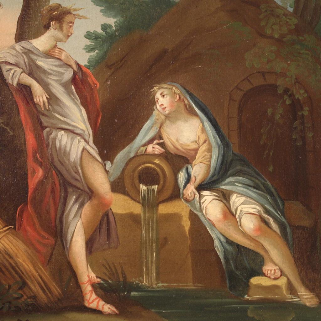 18th Century Oil on Canvas Italian Painting Cymon and Iphigenia, 1780 1