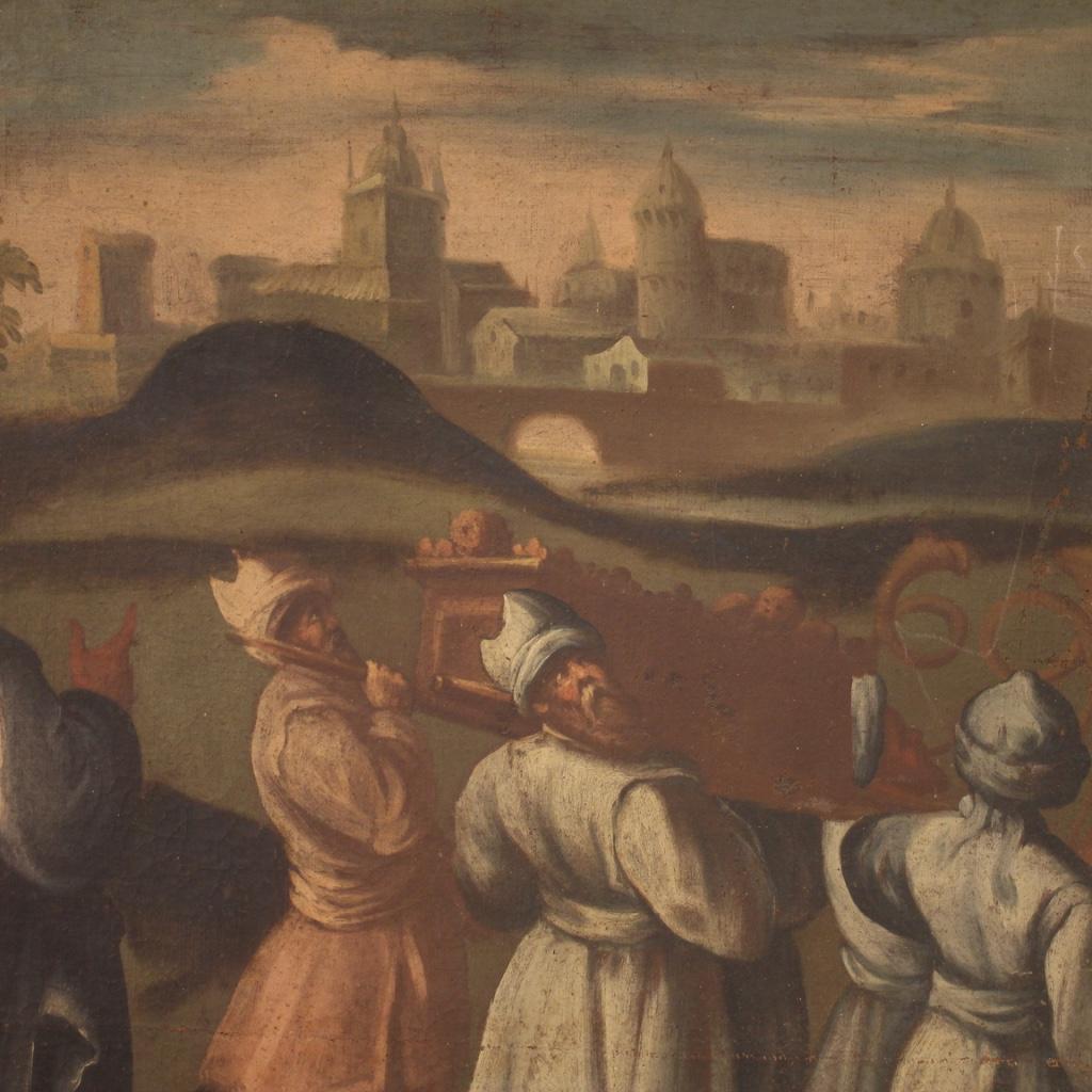 18th Century Oil on Canvas Italian Painting Historical / Biblical Subject, 1720 5