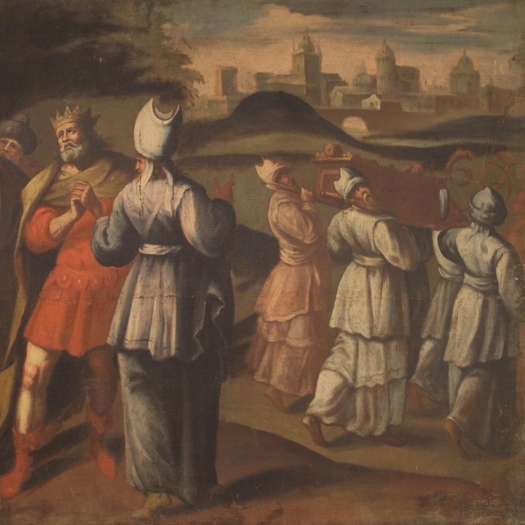 Début du XVIIIe siècle Huile sur toile italienne du 18ème siècle, sujet historique / biblique, 1720 en vente
