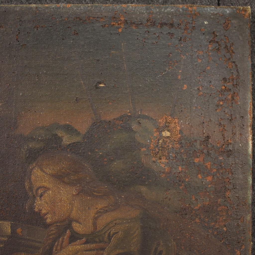 18th Century Oil on Canvas Italian Painting Lamentation over the Dead Christ 6