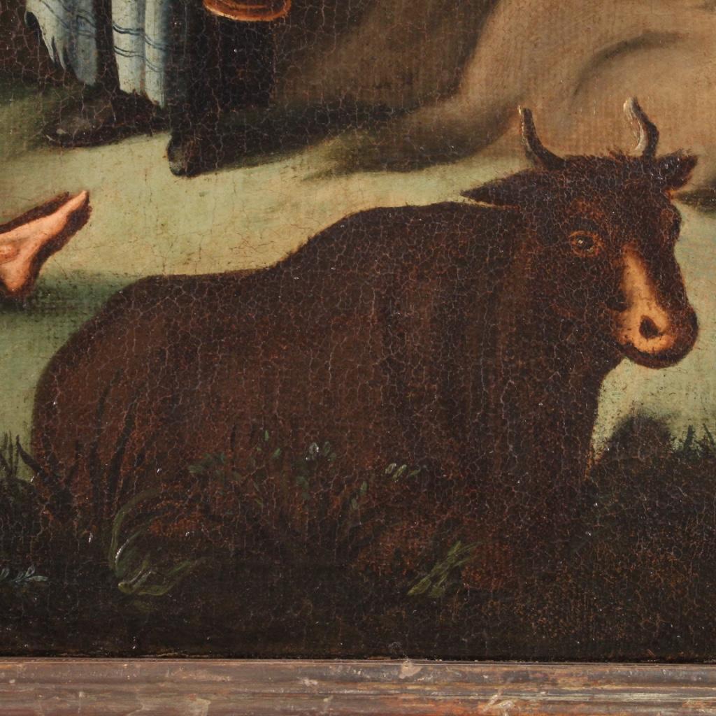óleo sobre lienzo del siglo XVIII Pintura italiana Paisaje Escena pastoral, 1750 en venta 3
