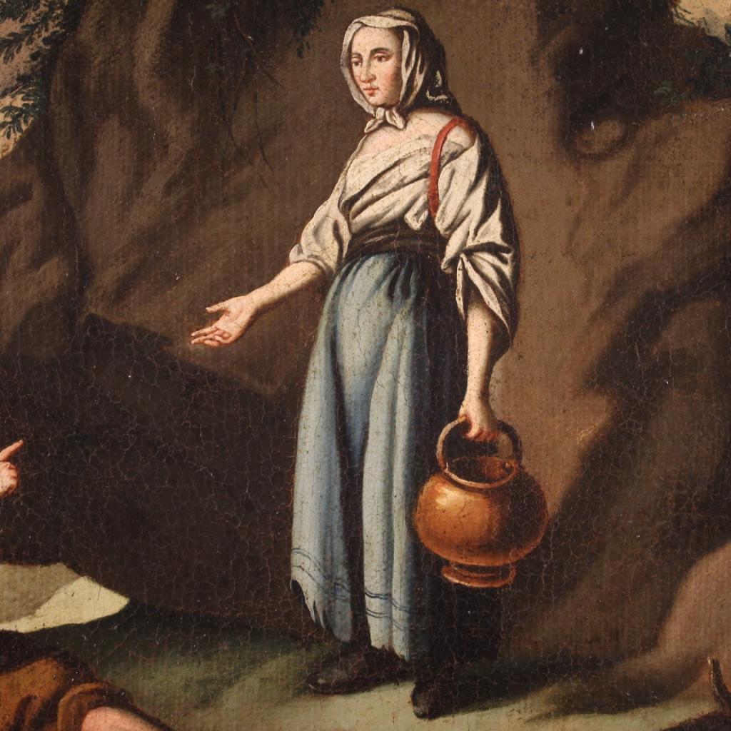 óleo sobre lienzo del siglo XVIII Pintura italiana Paisaje Escena pastoral, 1750 en venta 2