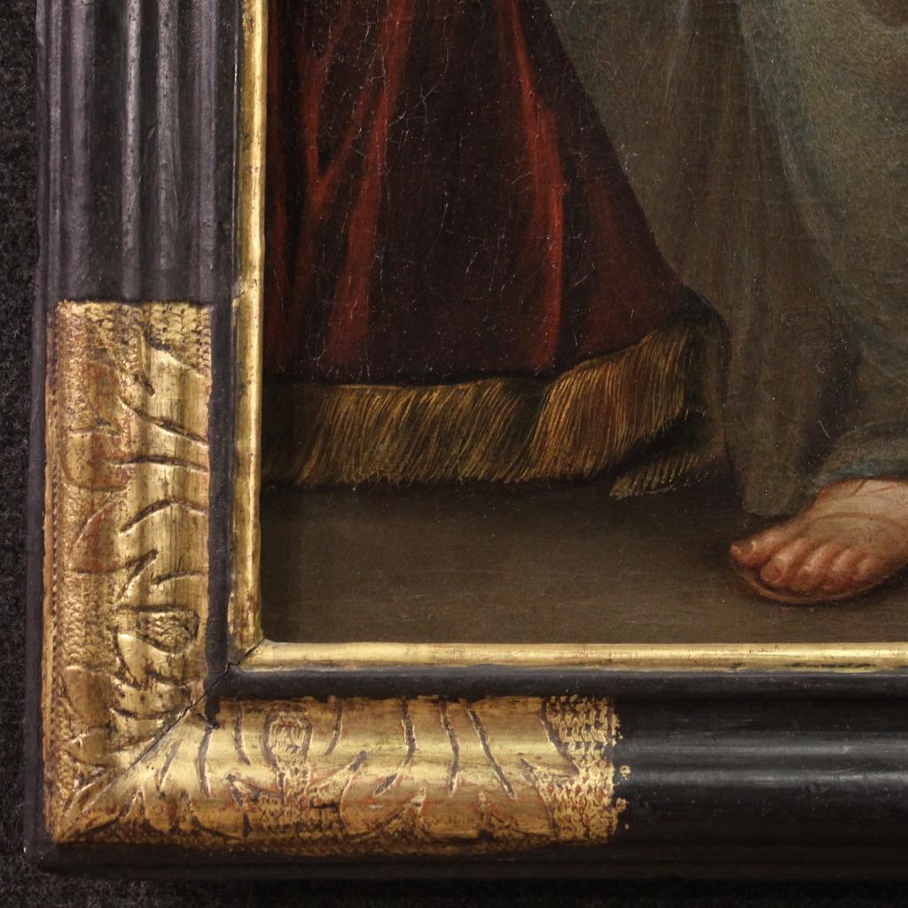 huile sur toile du XVIIIe siècle Peinture italienne Madone à l'enfant et Saint Jean en vente 6