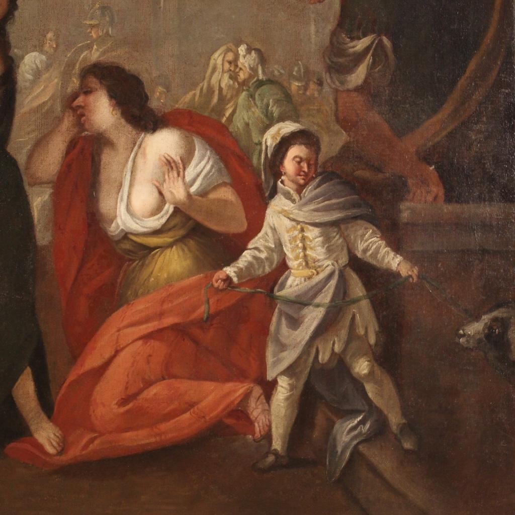 18th Century Oil on Canvas Italian Painting The Death of Poppea, 1780 For Sale 8